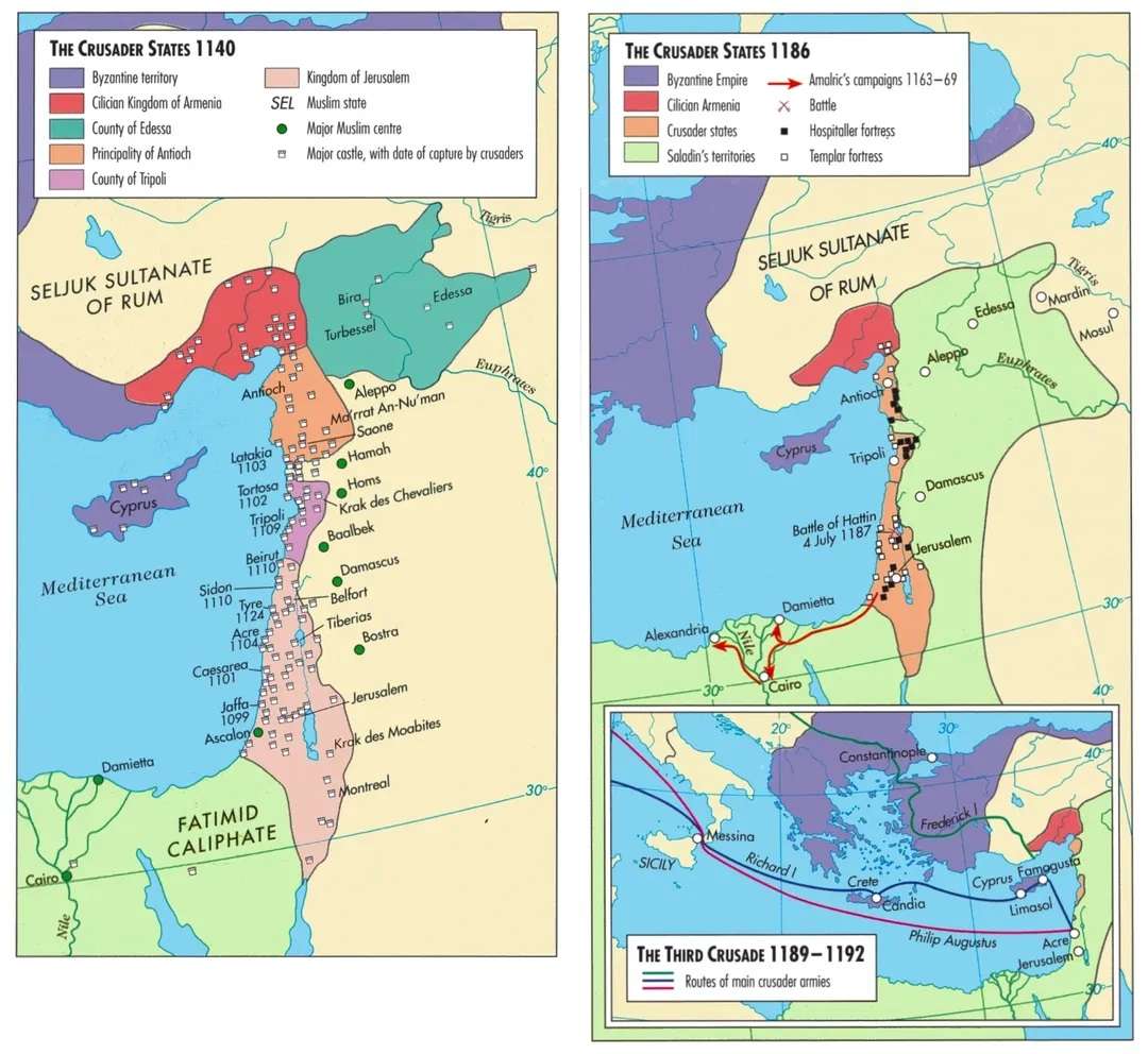 The Crusader States of the East in the second half of the 12th century