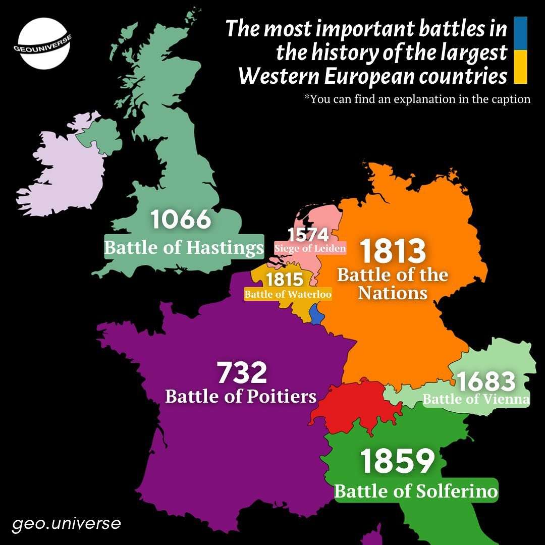 The most important battles in the history of the largest Western European countries
