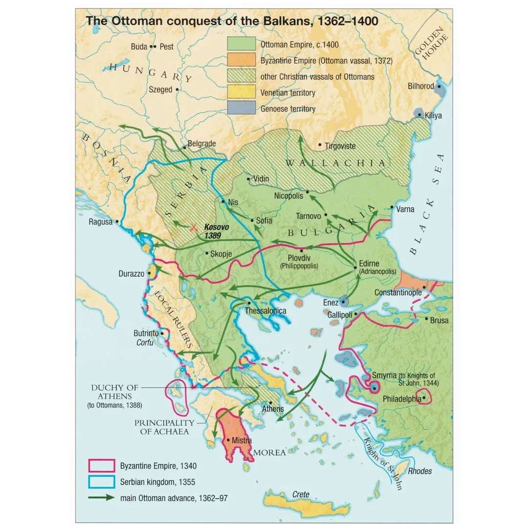 The Ottoman conquest of the Balkans, 14th century