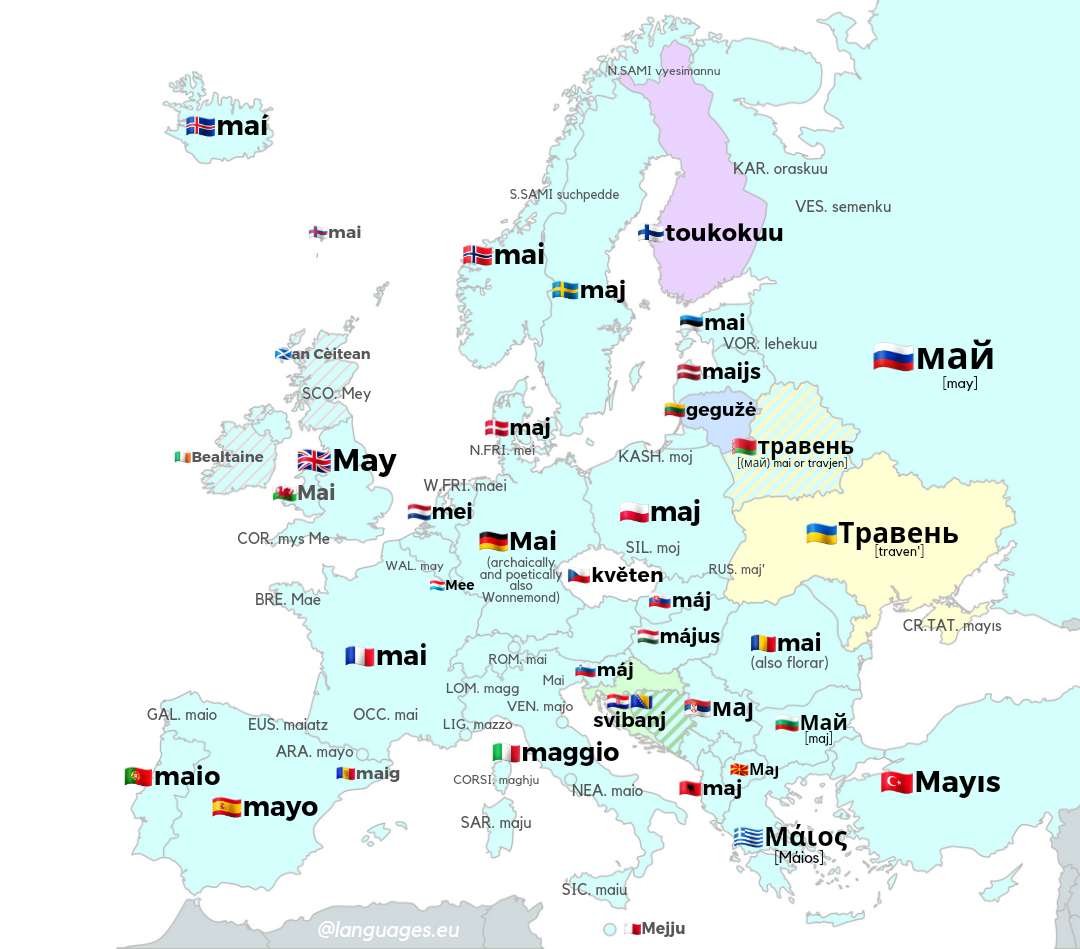 May in European languages