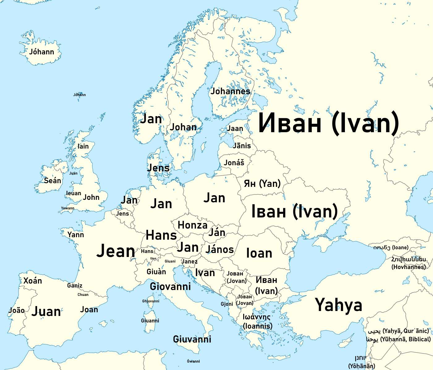 Variations of the name John