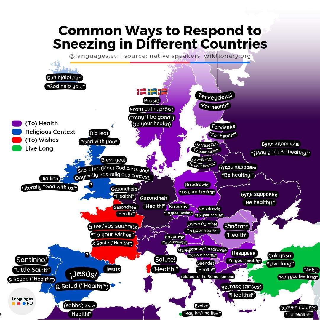 Common Ways to Respond to Sneezing in Different Countries