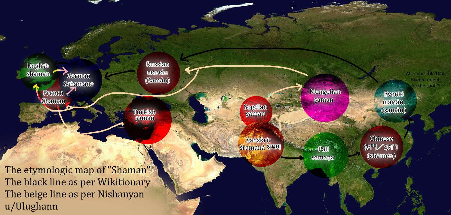 Etymology map of "Shaman"