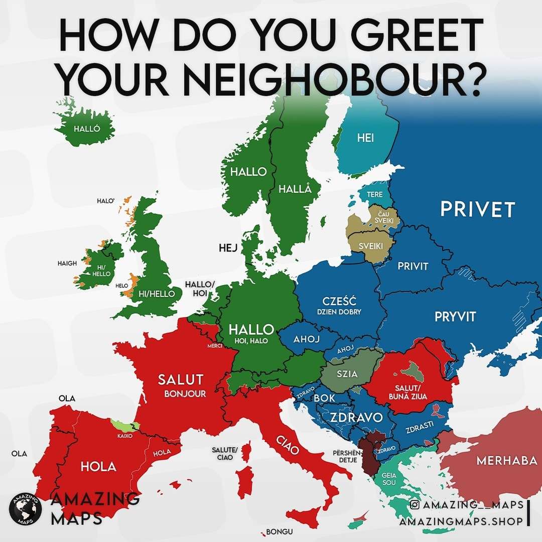 How to greet your neighbour in European languages
