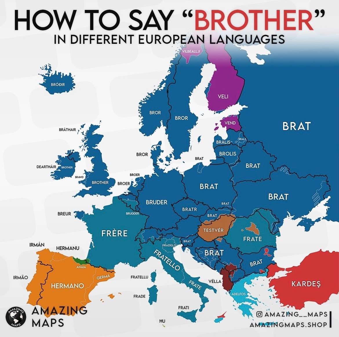 How to say brother in European languages