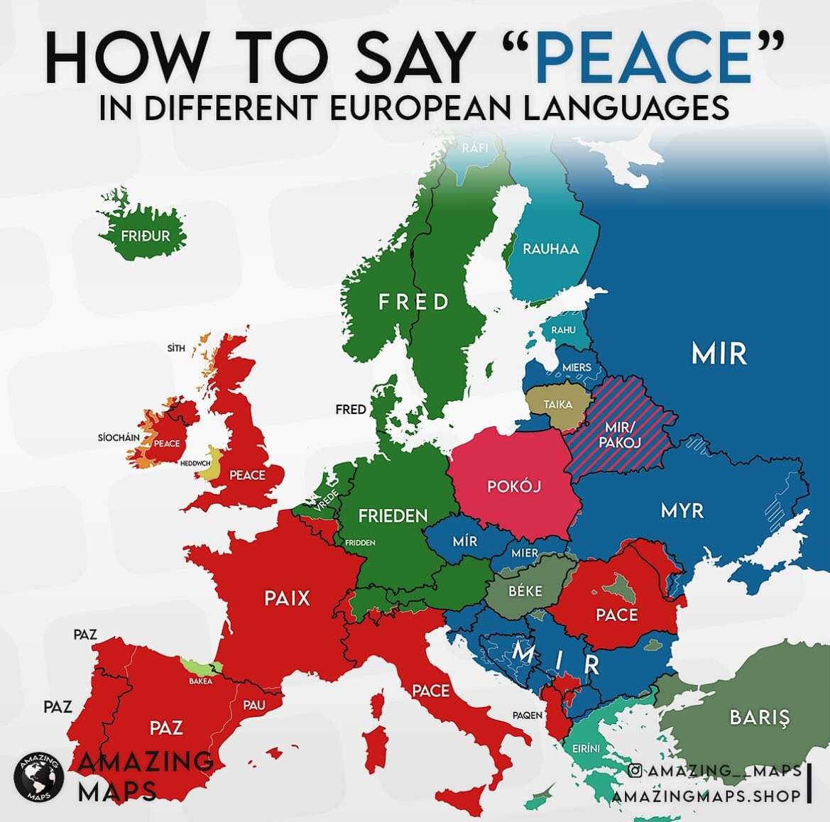 How to say peace in different European languages