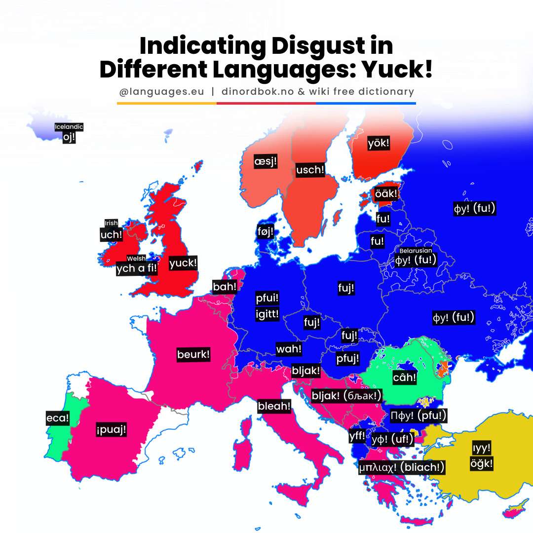 Indicating disgust in European languages