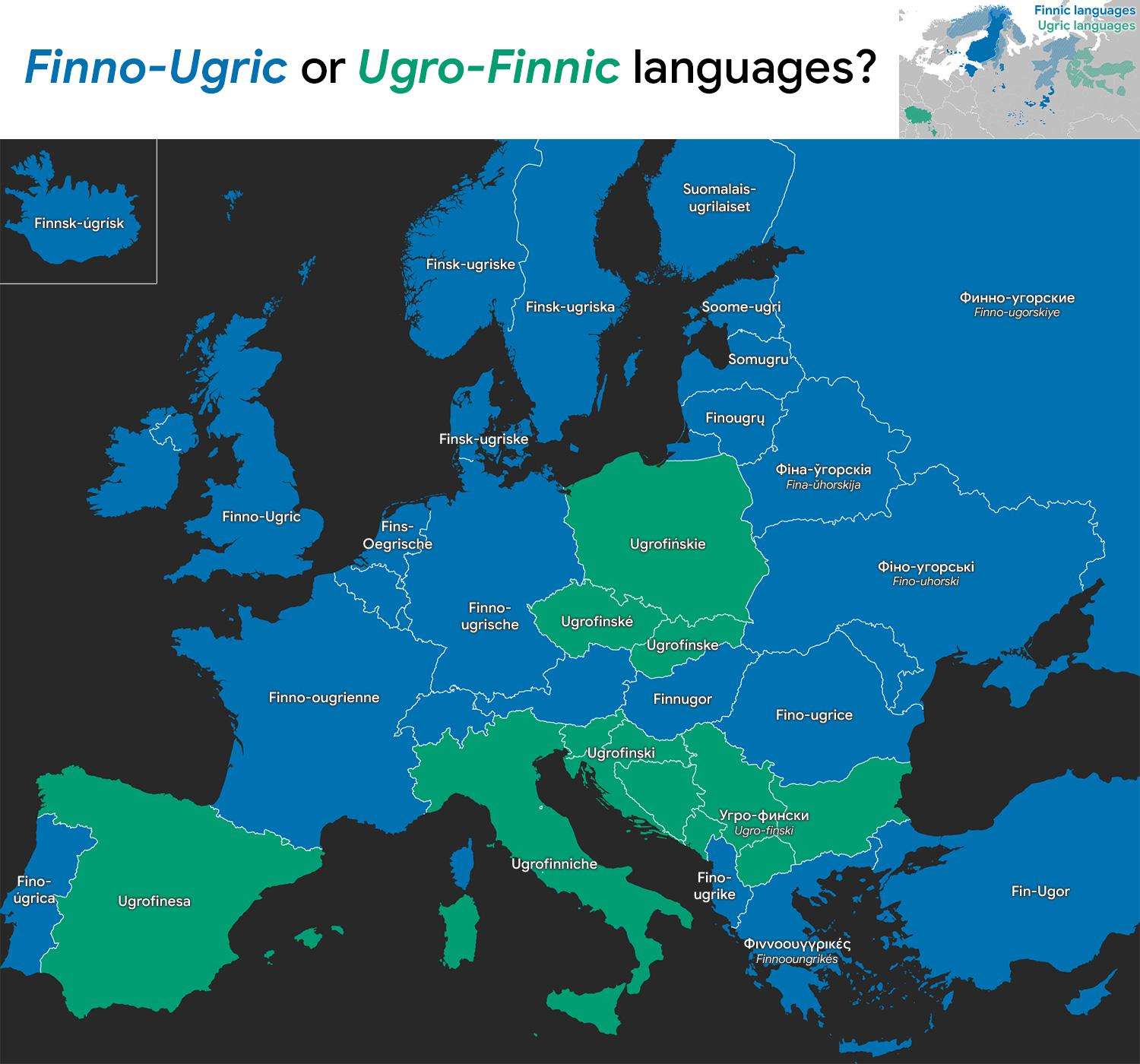 Is the name of this language group Finno-Ugric or Ugro-Finnic?