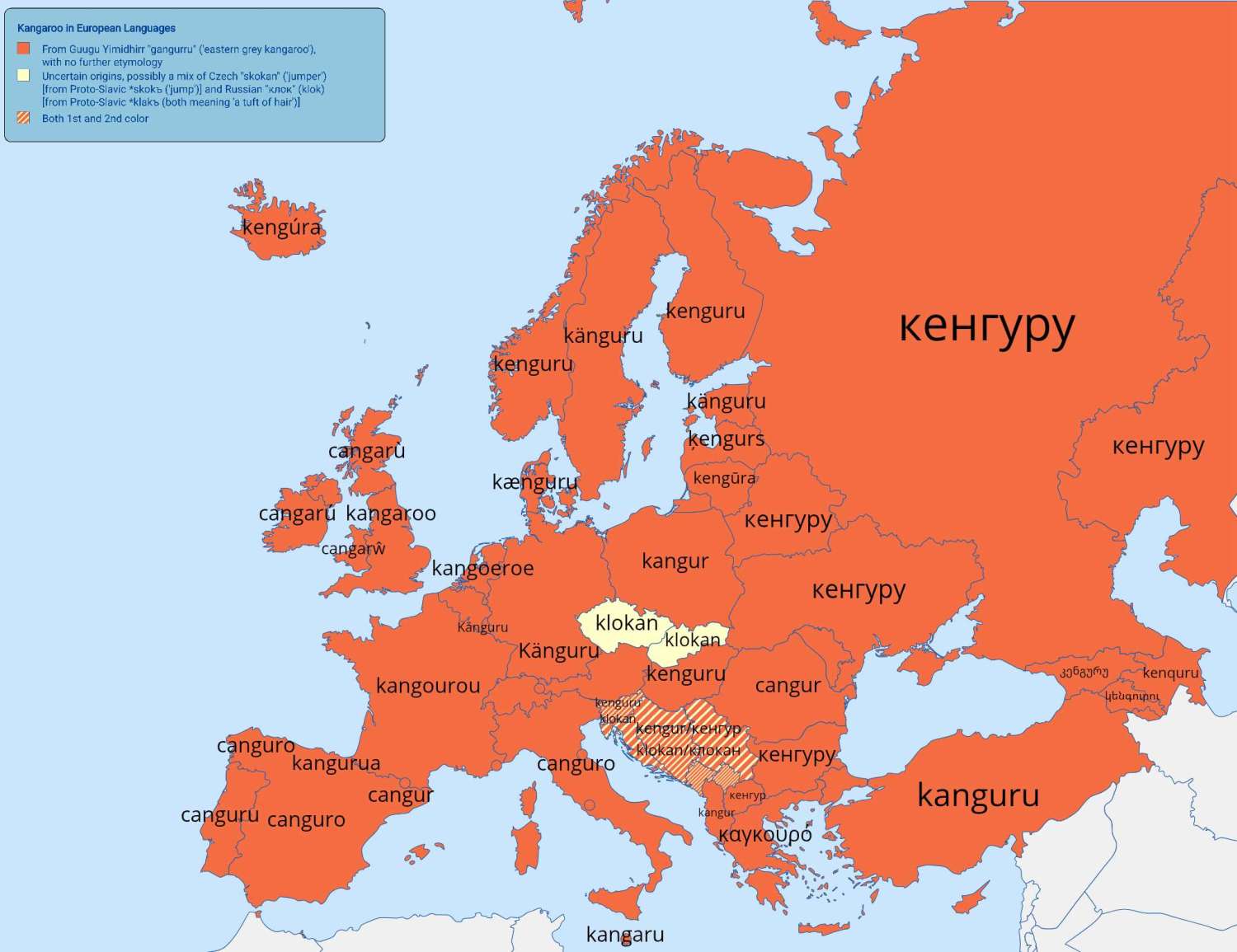 Kangaroo in European Languages