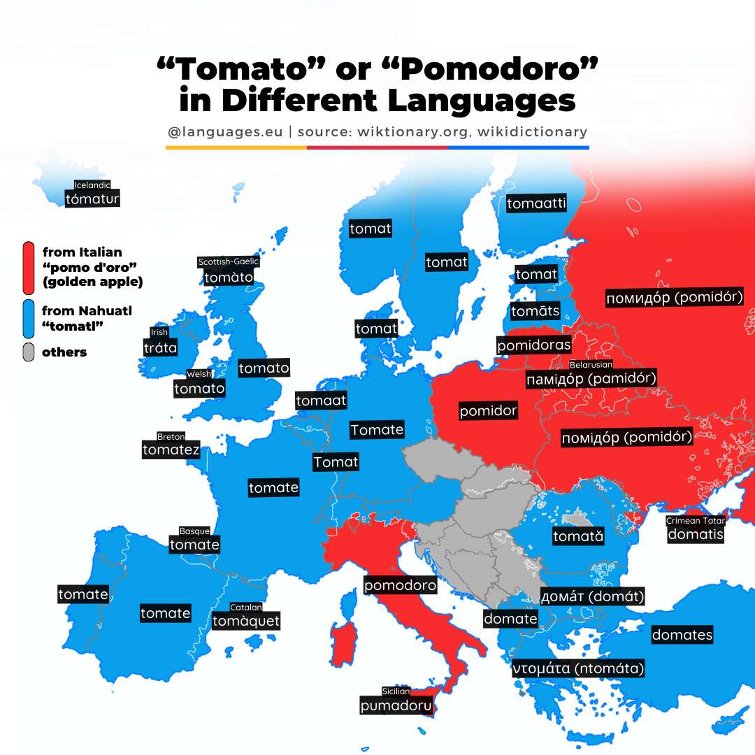 Pomodoro or Tomato: Dividing Europe into Two
