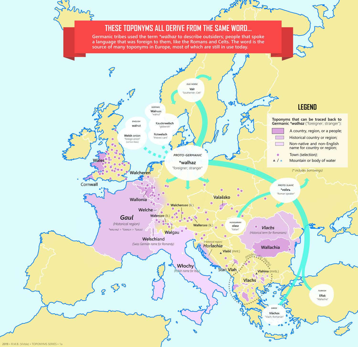 These (European) toponyms all derive from the same word…
