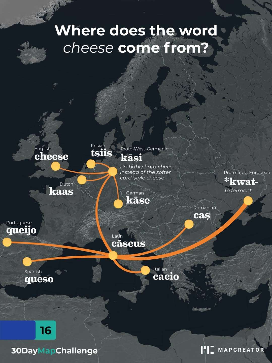 Where does the word cheese come from?