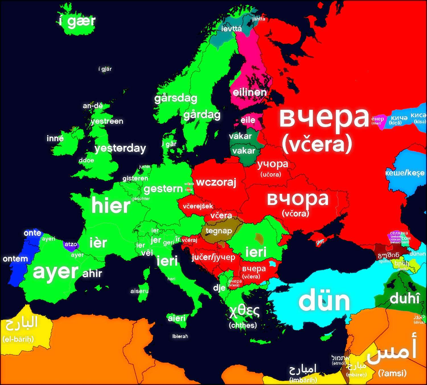 Word for yesterday around Europe