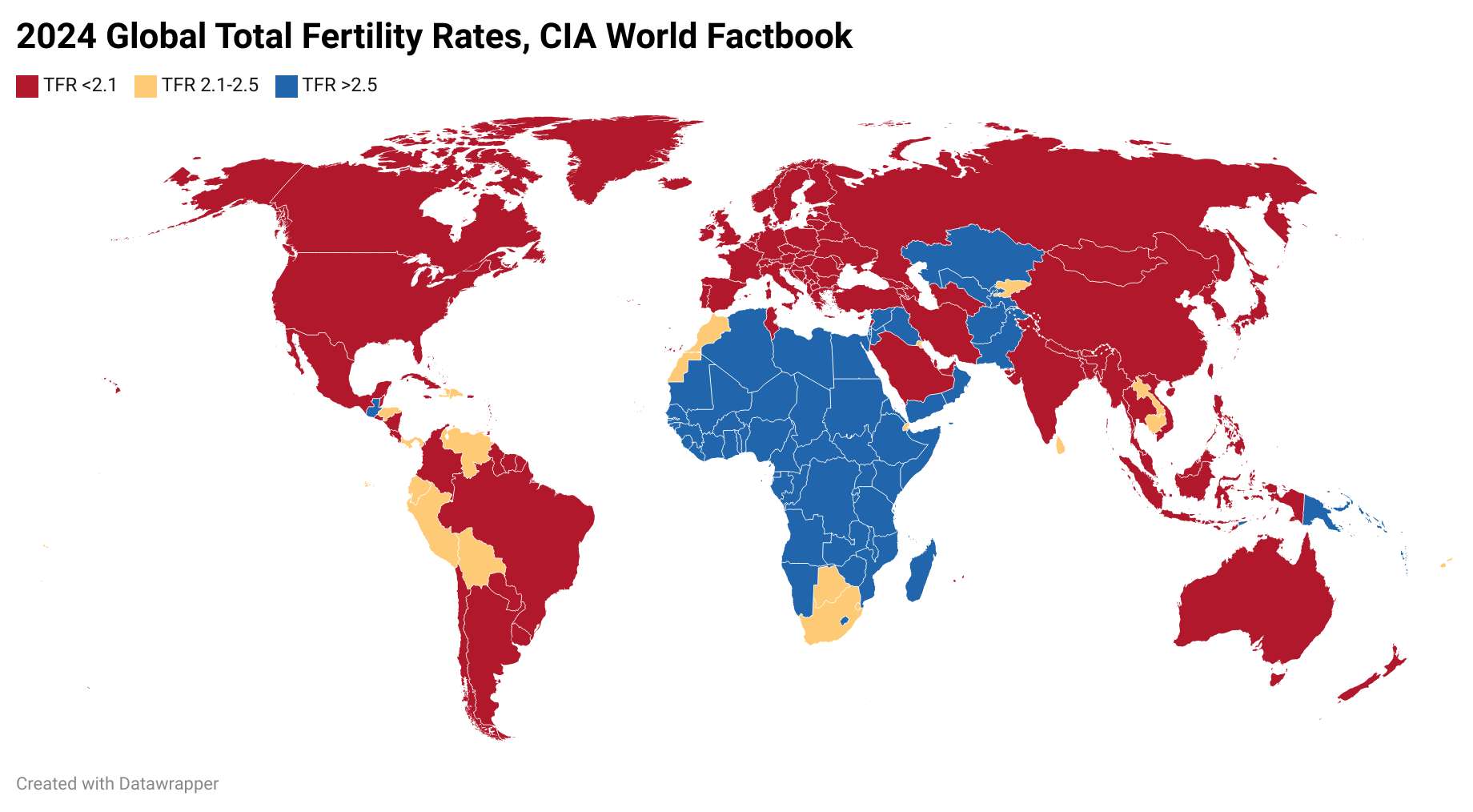 Global Total Fertility Rates, 2024