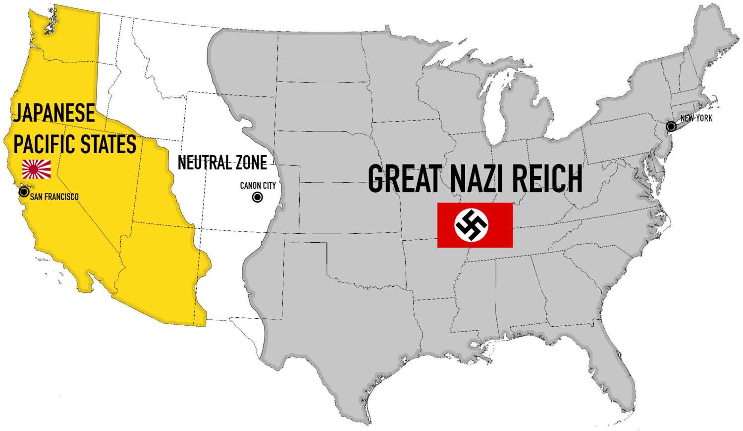 Man in the High Castle map of the United States