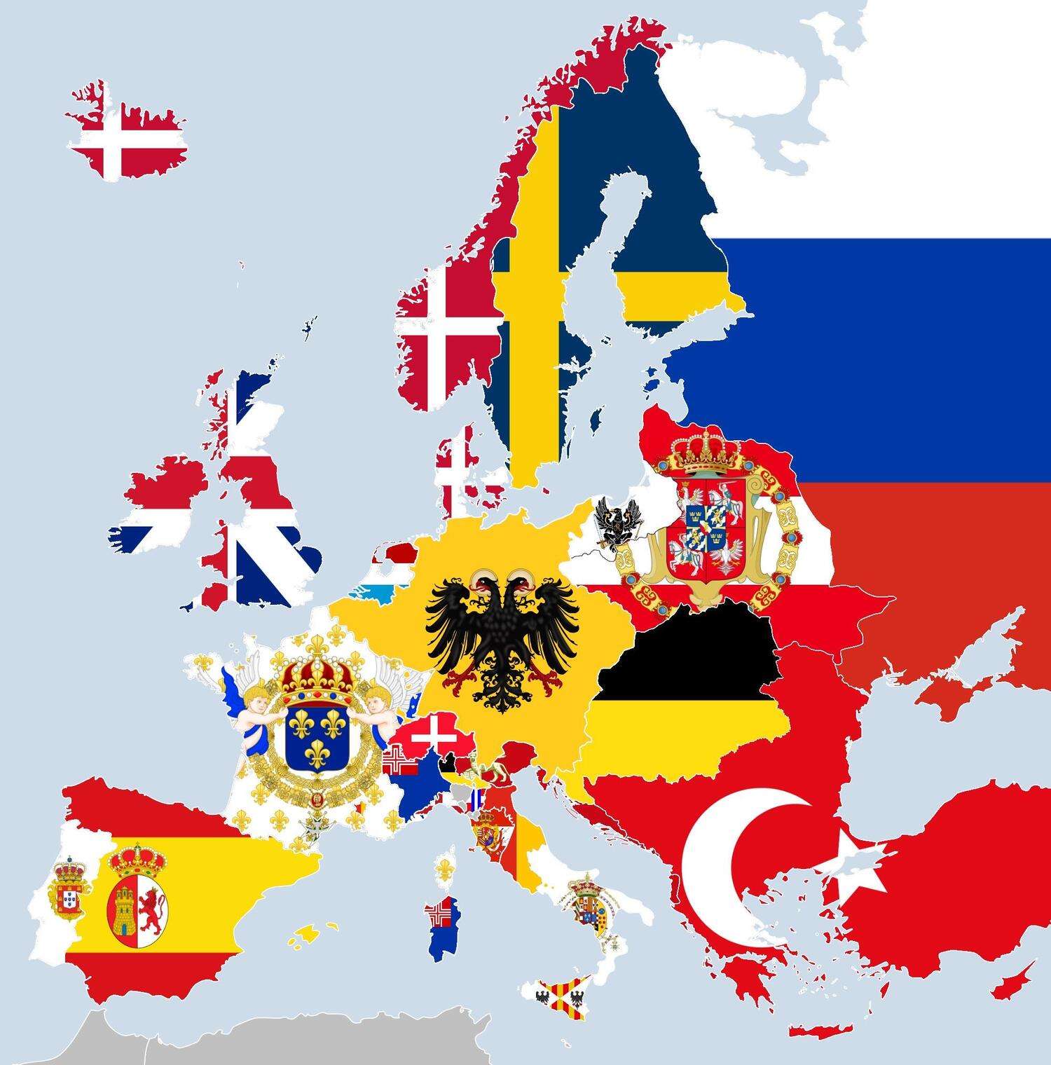 Europe flags in 1789