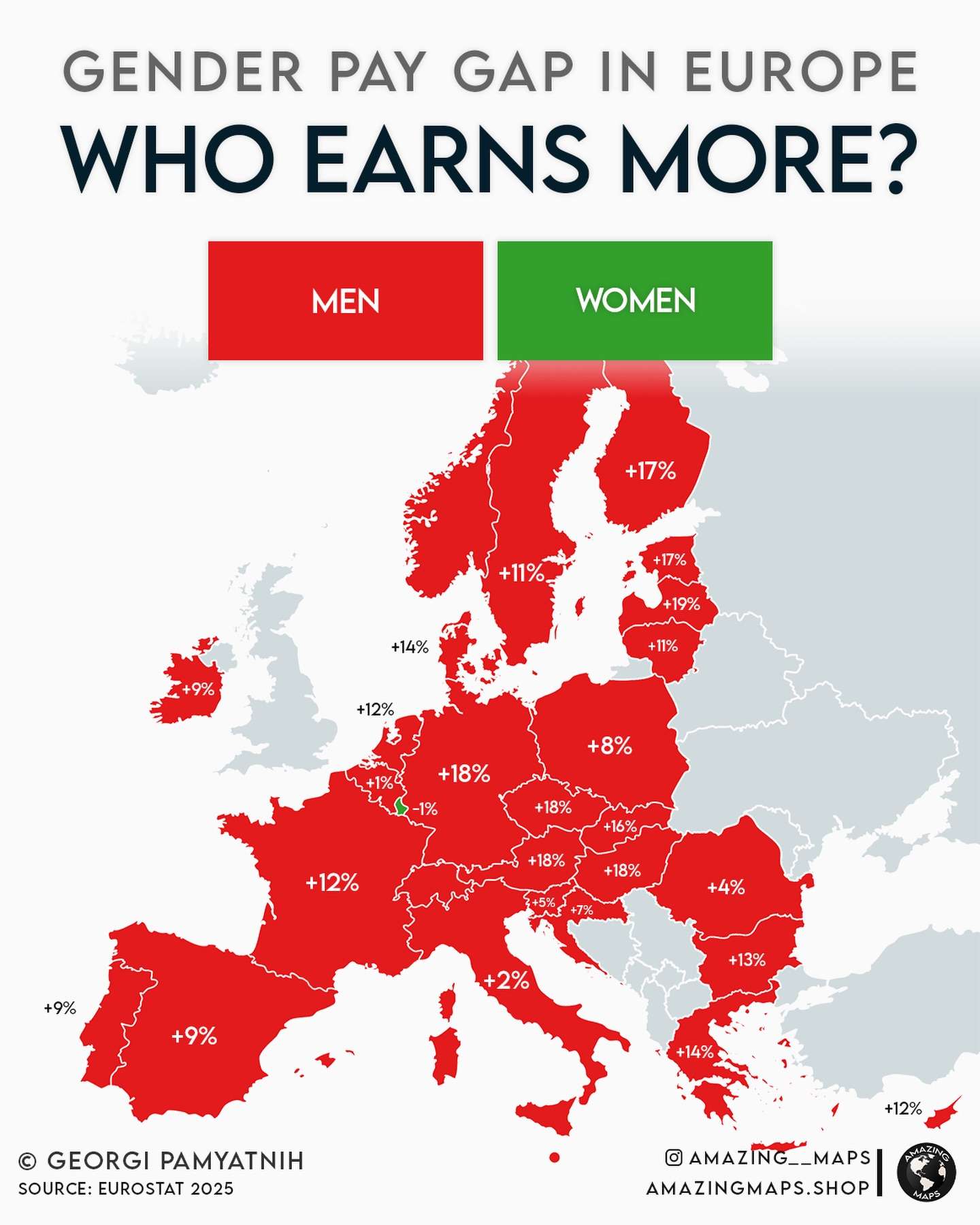 Gender pay gap in Europe