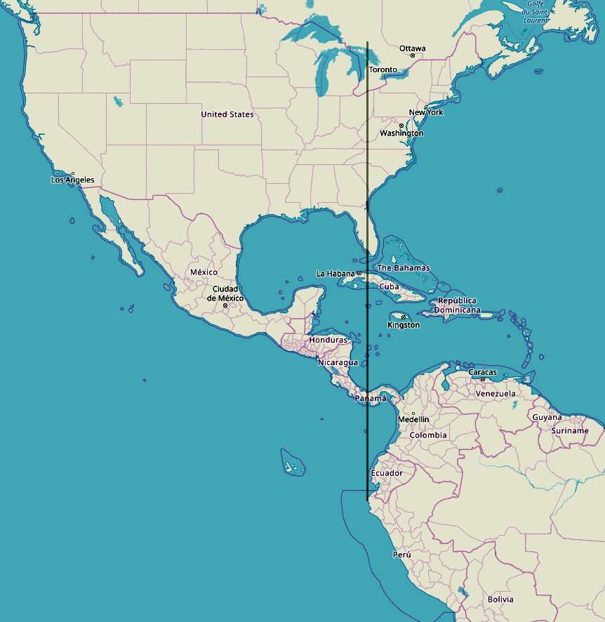 The entirety of continental South America lies east of Michigan