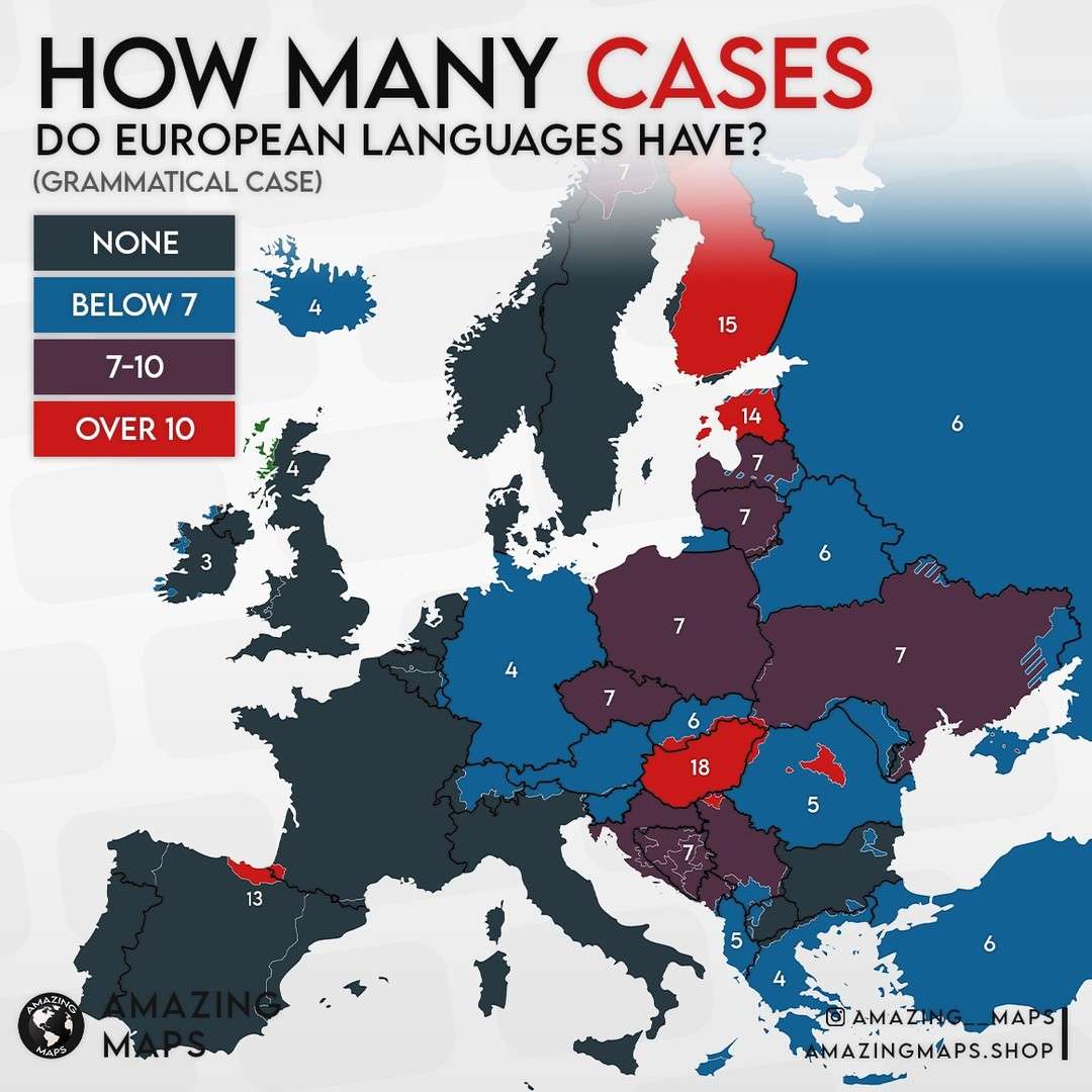 Grammatical cases in European languages