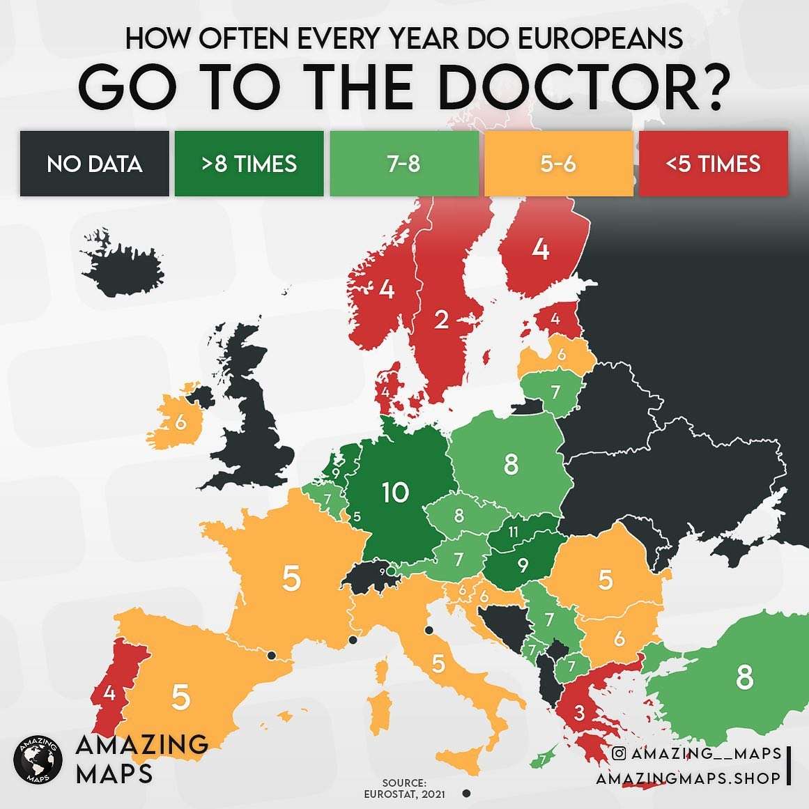 How often do people go to the doctor every year?