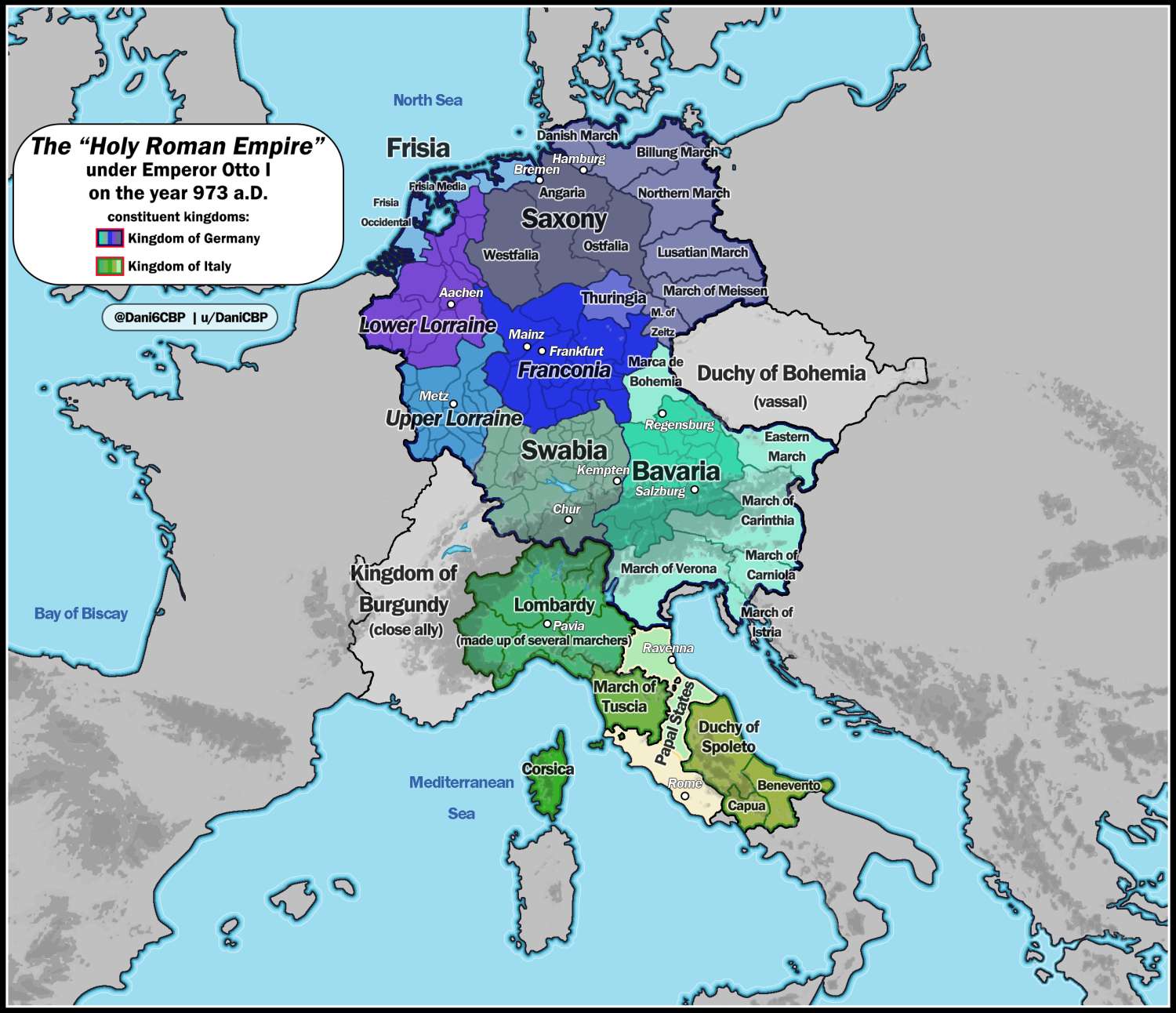 The Holy Roman Empire under its first Emperor, Otto I