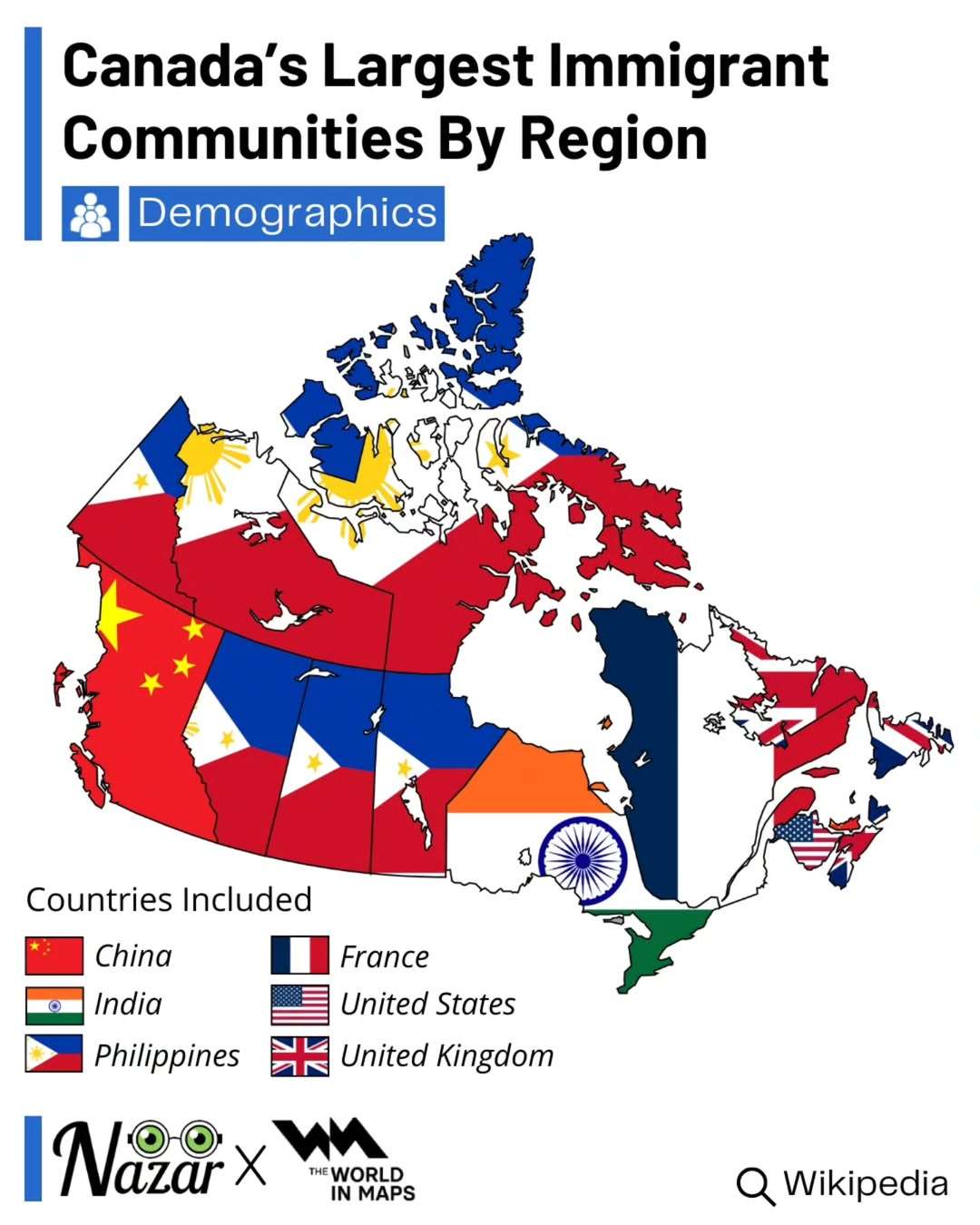 Canada's largest immigrant communities by region