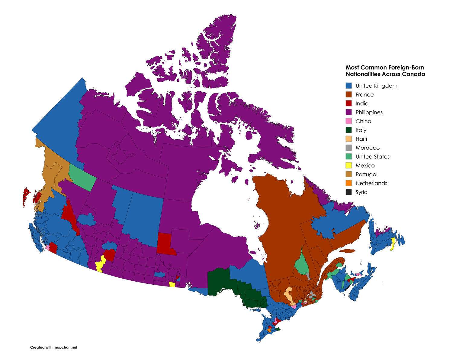 Most Common Foreign-Born Nationalities in Canada