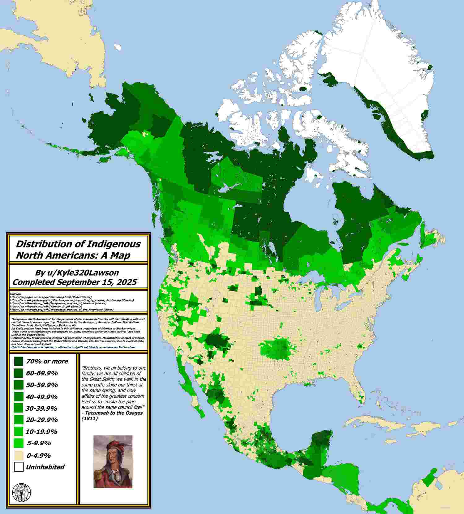 Distribution of Indigenous North Americans