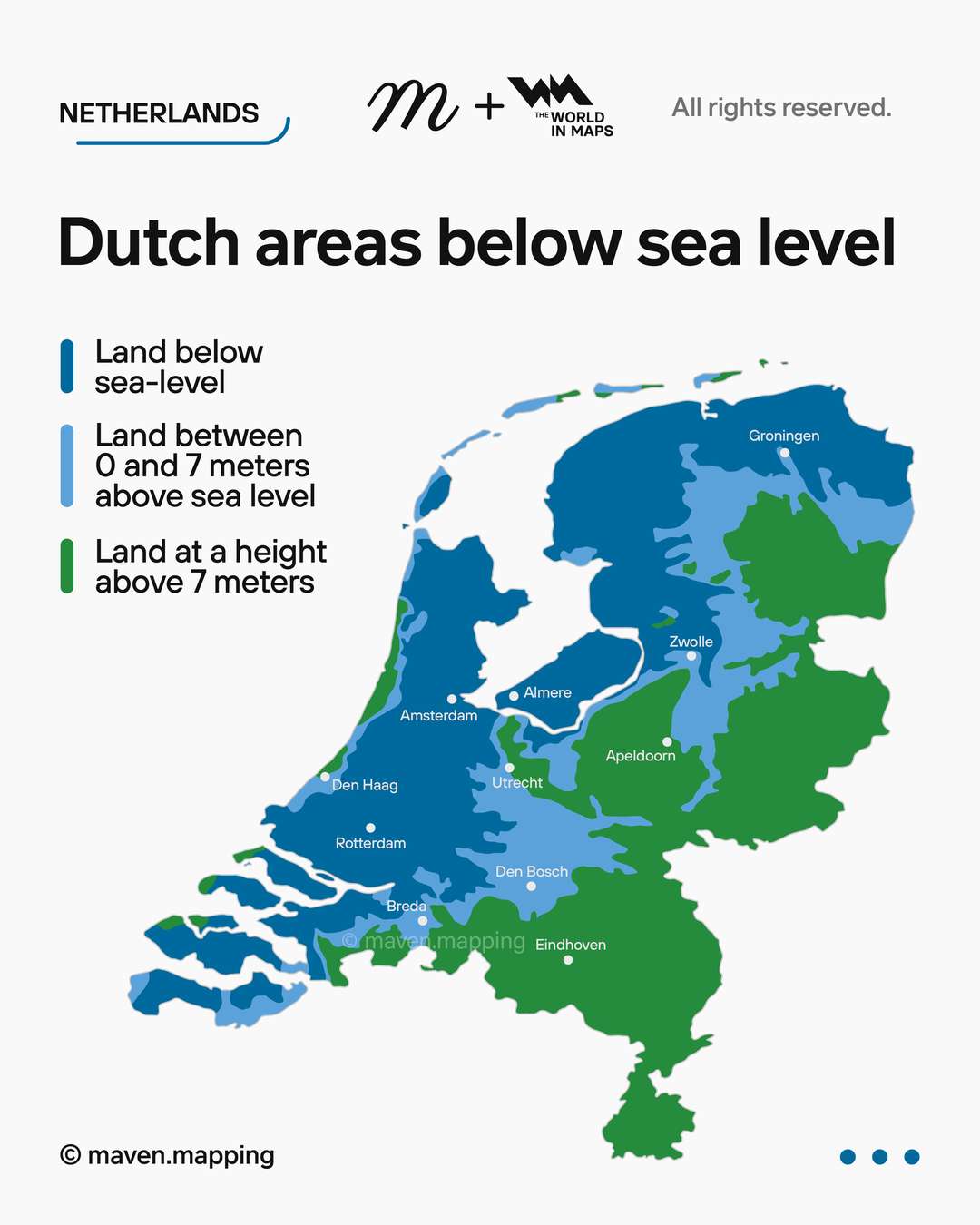 Dutch areas below sea level