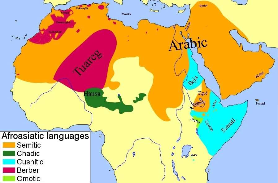 Distribution of Afroasiatic languages