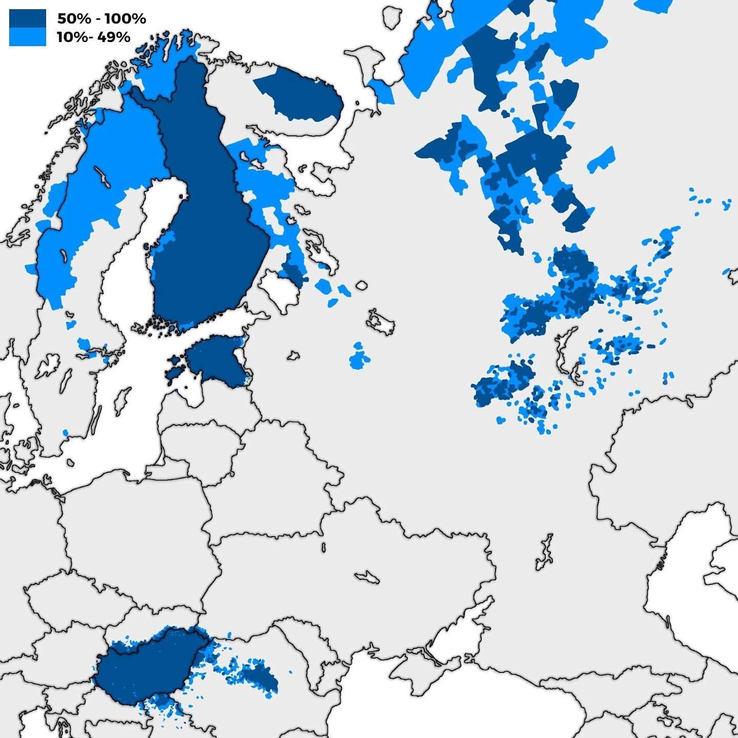 Distribution of Uralic Languages
