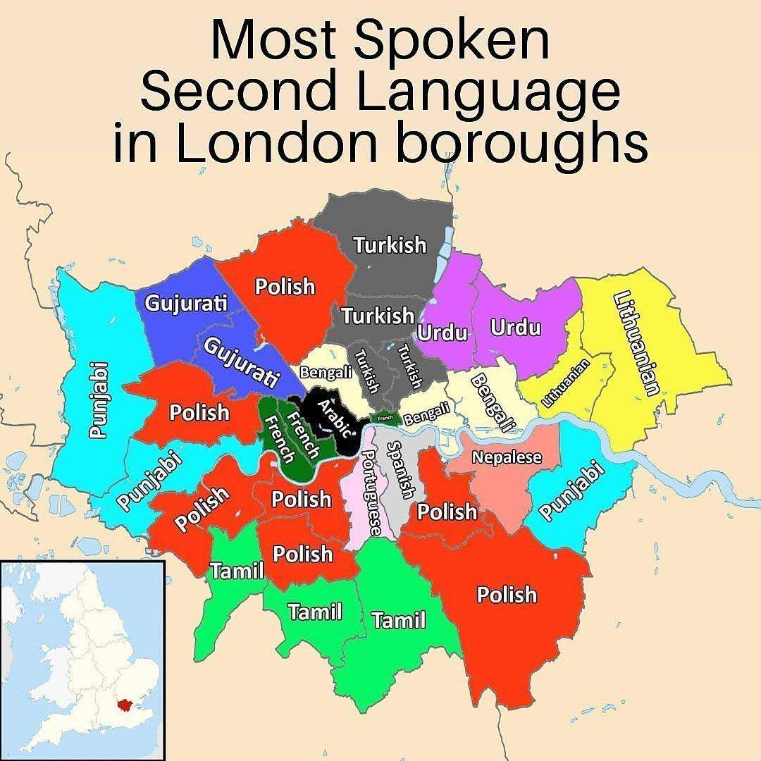 Most spoken second language in London boroughs