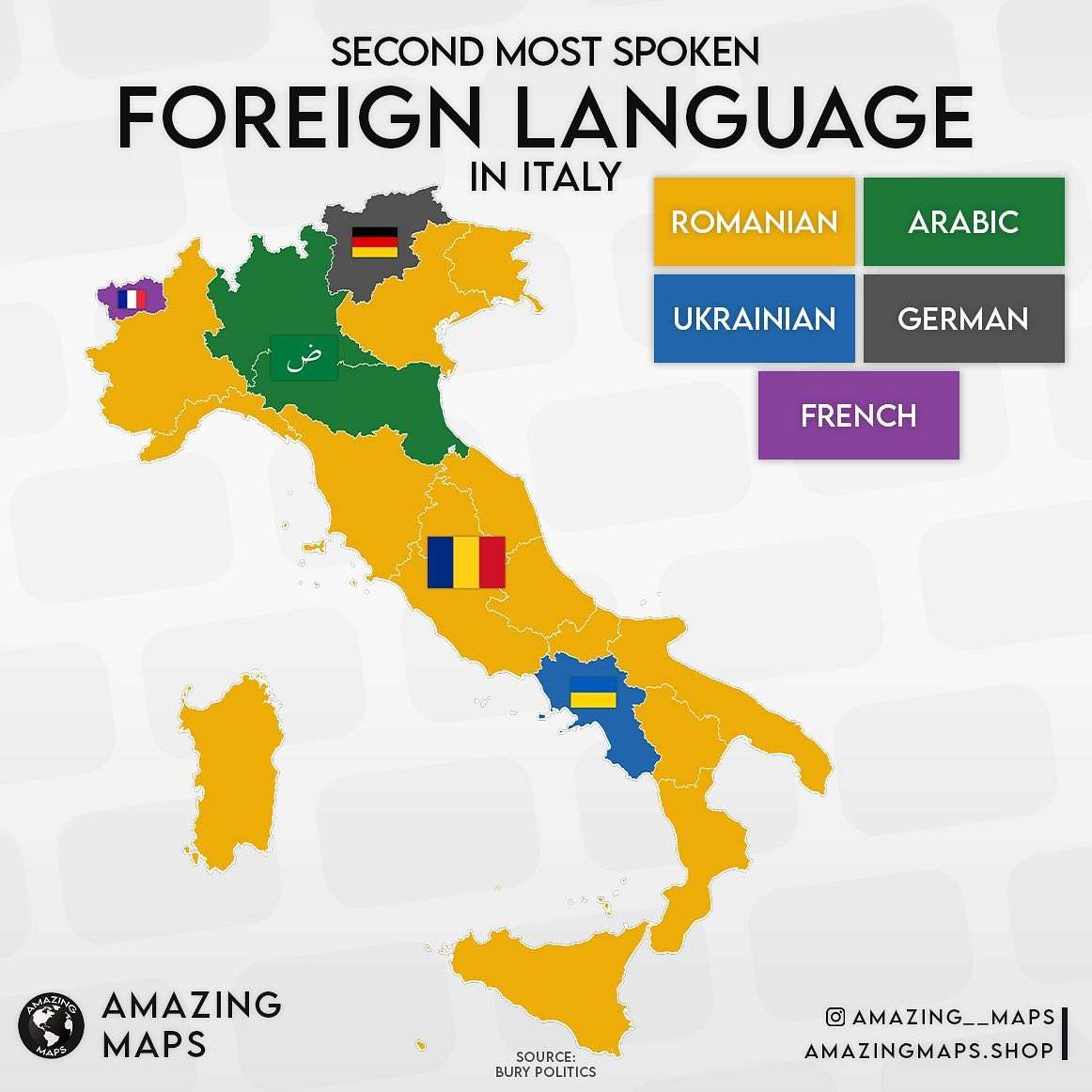 Second most spoken language in Italy