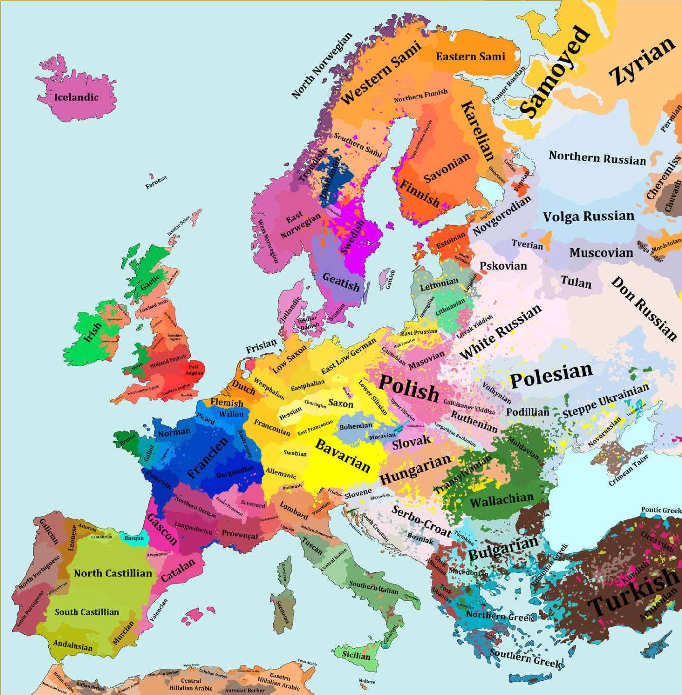 Spoken Varieties in Europe, c.1815