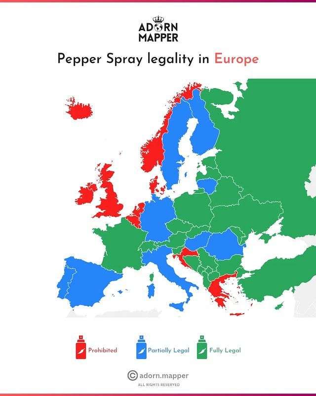 Legality of pepper spray in Europe
