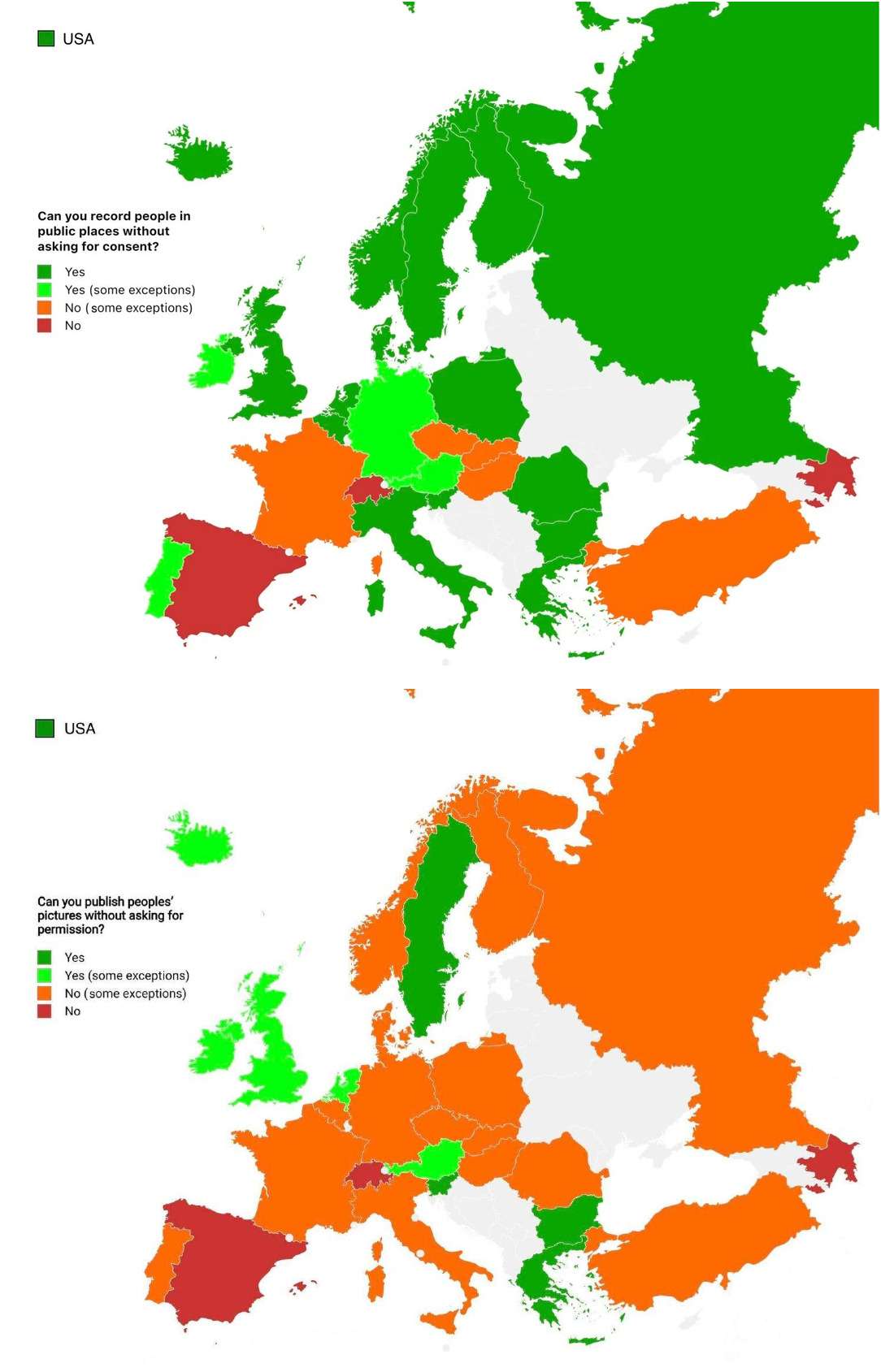 Legality of recording people in public places (Europe)