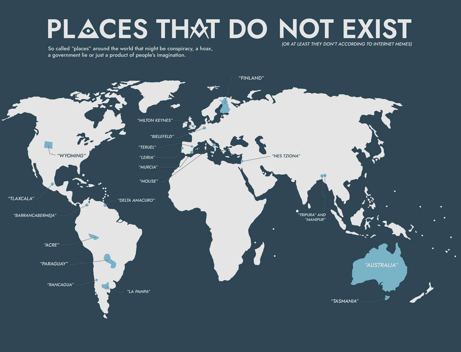 Places that "don't exist" according to internet memes