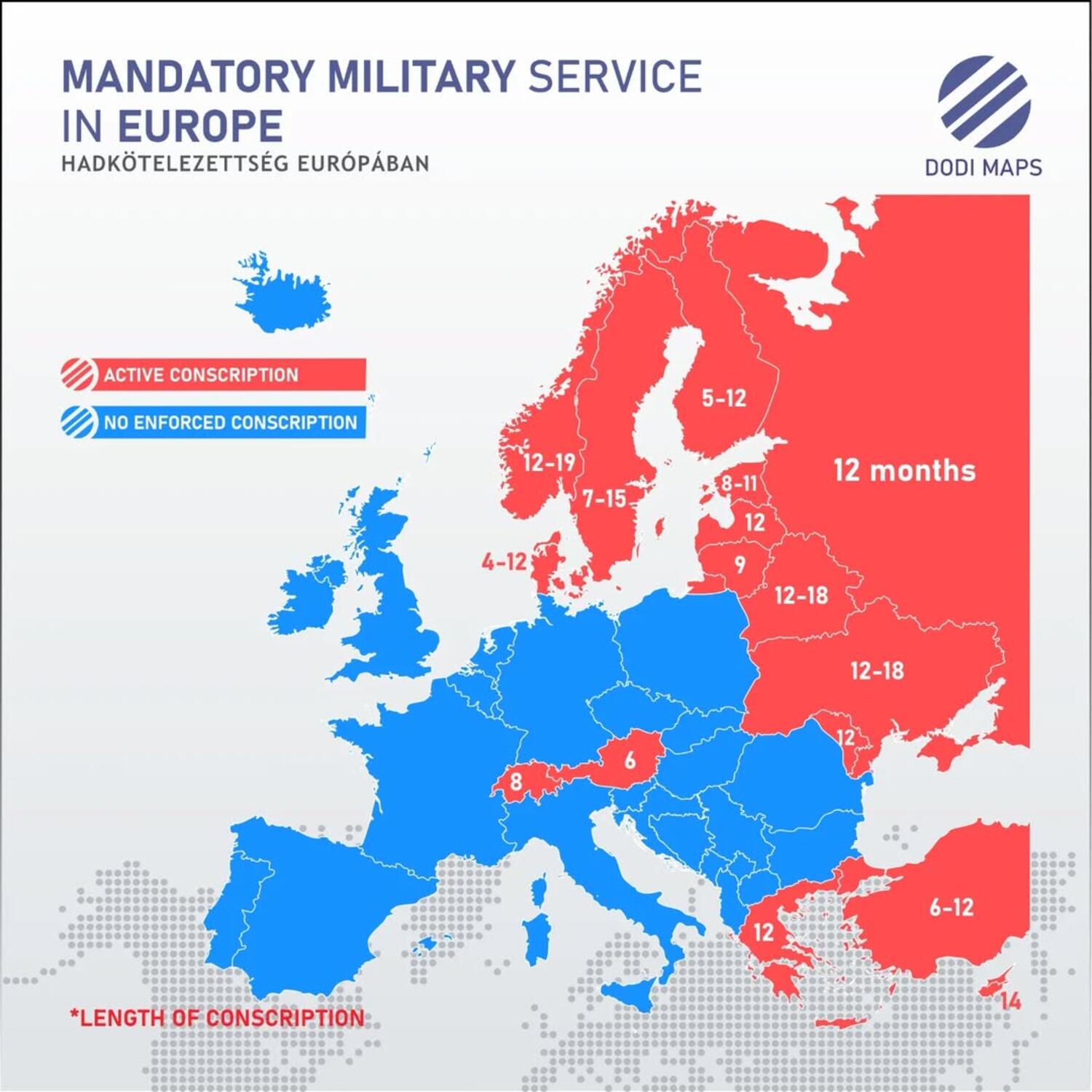 󠁧󠁢󠁥󠁮󠁧󠁿 Mandatory military service in Europe