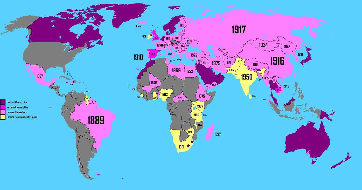 Abolition of monarchies in the world