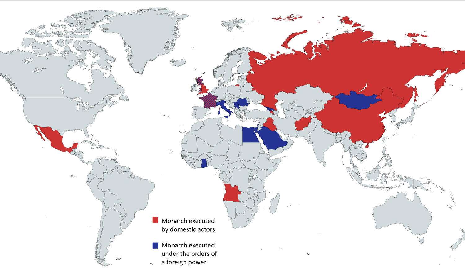 Countries that have executed their monarchs