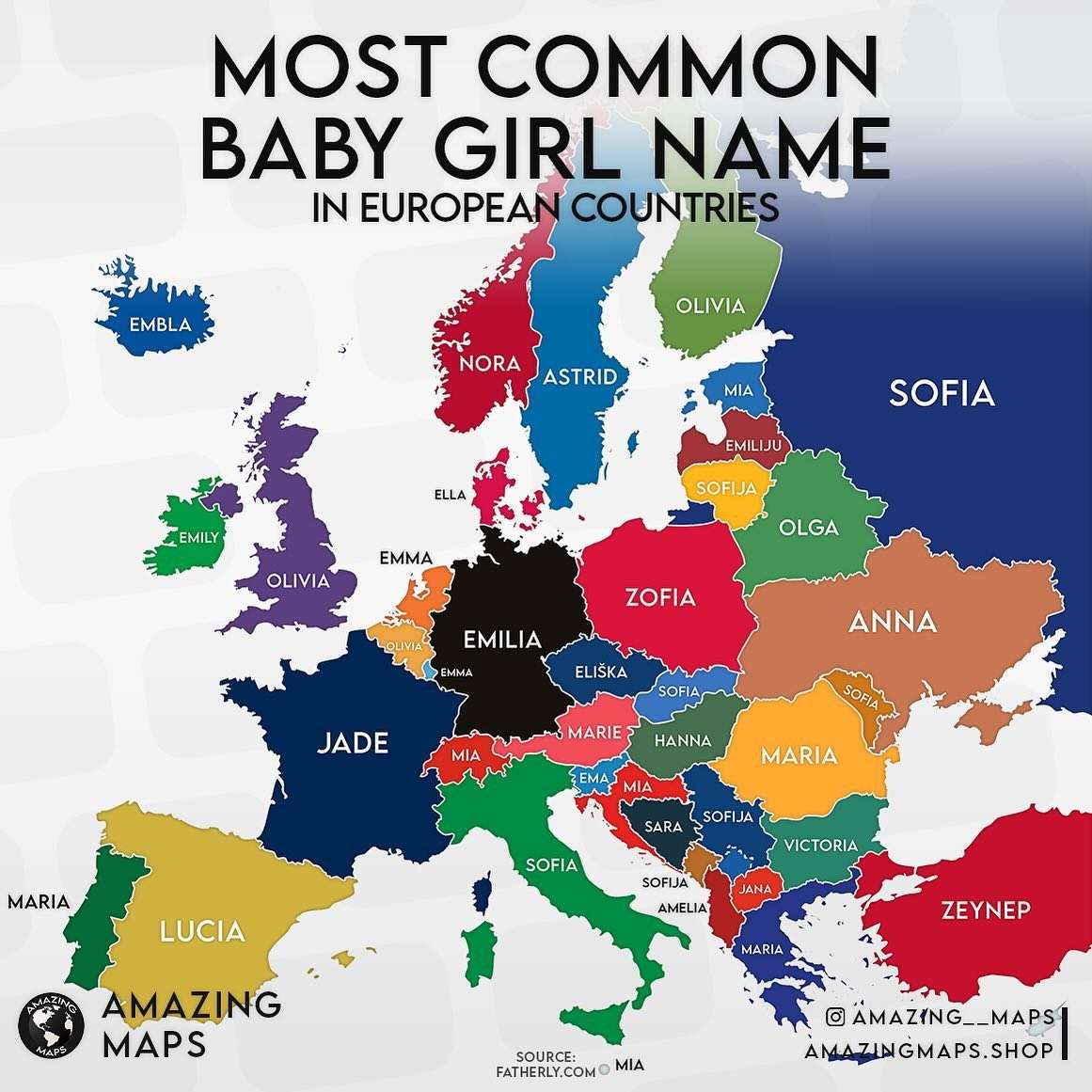 Most common names for girl babies, 2023