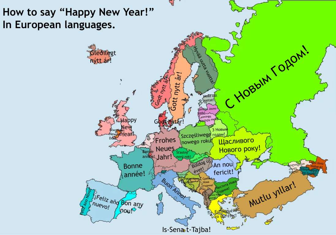 How to say "Happy New Year" in European languages