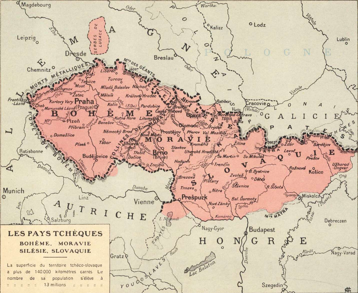 Map of Czechoslovakia used by the Czechoslovak delegation during the Paris Peace Conference, 1919