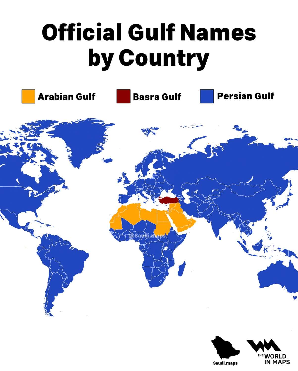 Name of the gulf located between the Arabian Peninsula and Iran