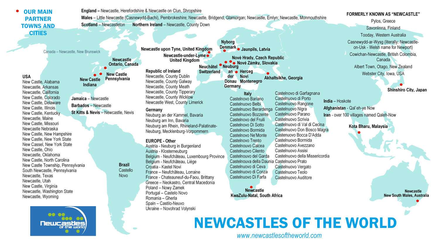 Newcastles of the world