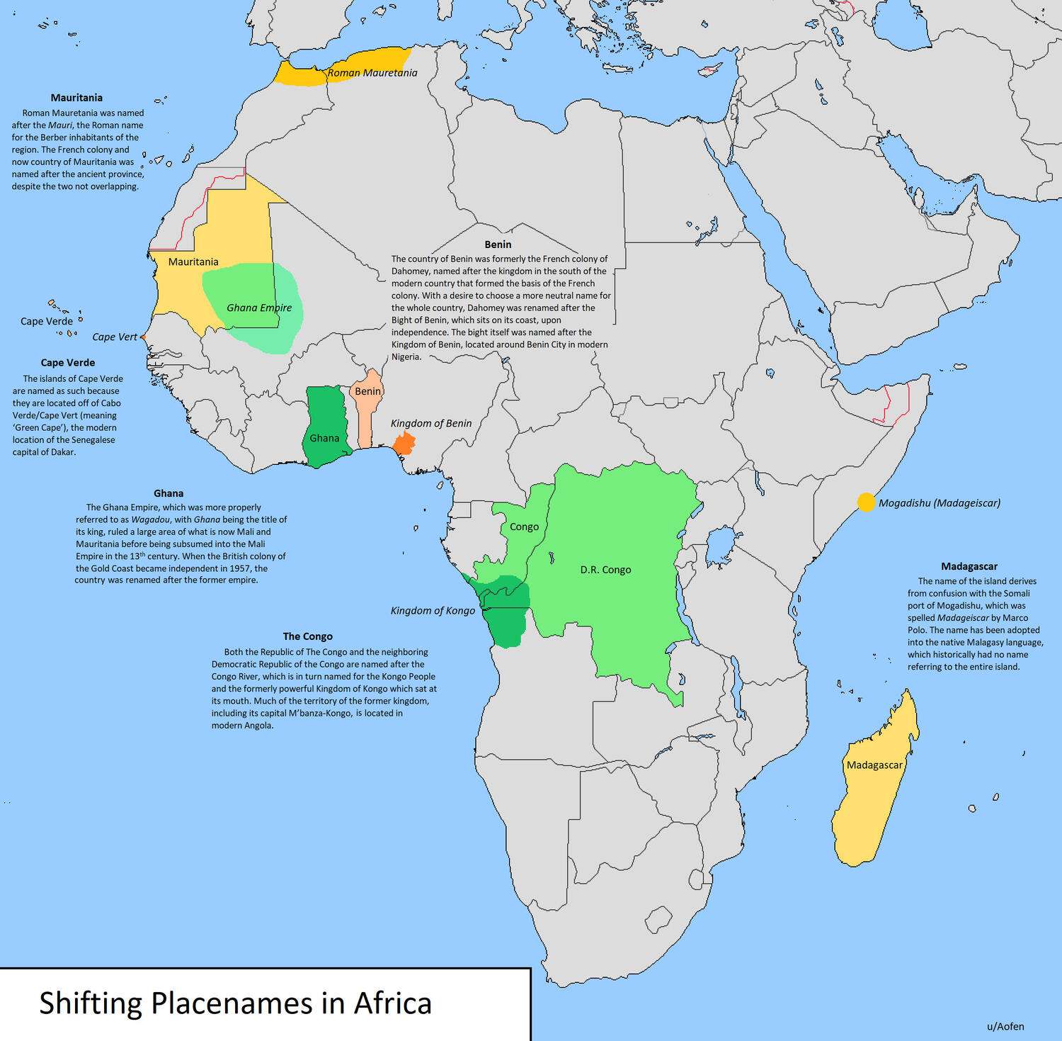 Shifting African place names