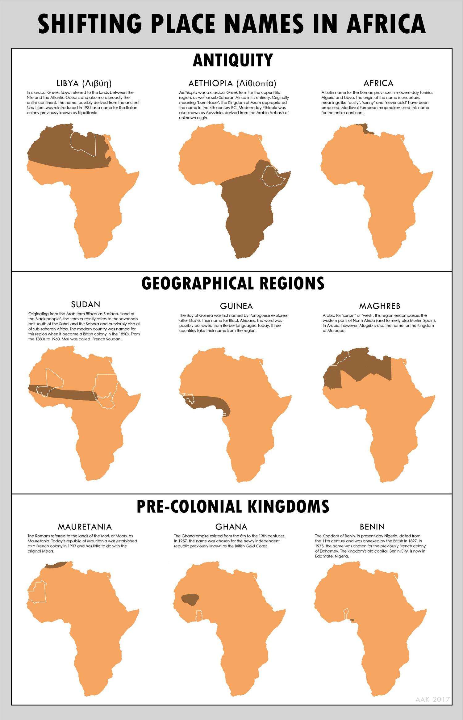 Shifting place names in Africa