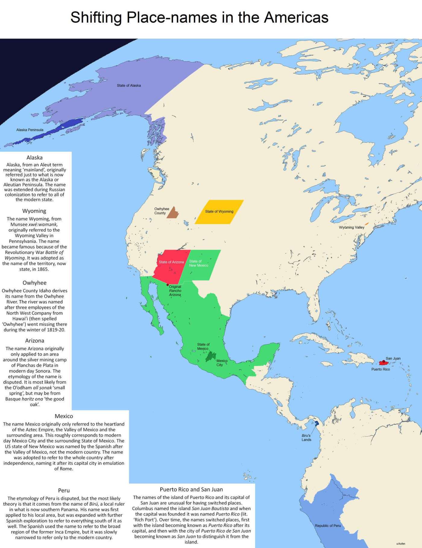 Shifting Placenames in the Americas