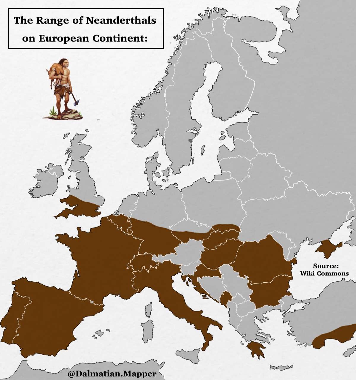 Range of the Neanderthals