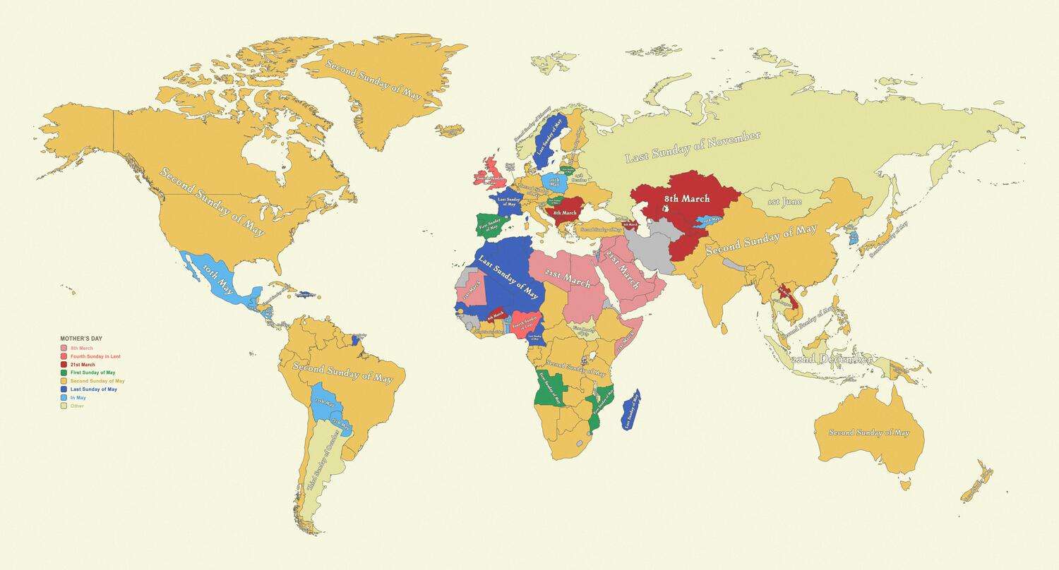 Mother's day celebration around the world
